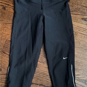 Nike Women's Black Bike Shorts with White Highlights